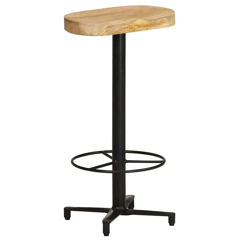 Bar Stools Brown 76 cm Solid Wood Mango Powder-Coated Iron Base Footrest