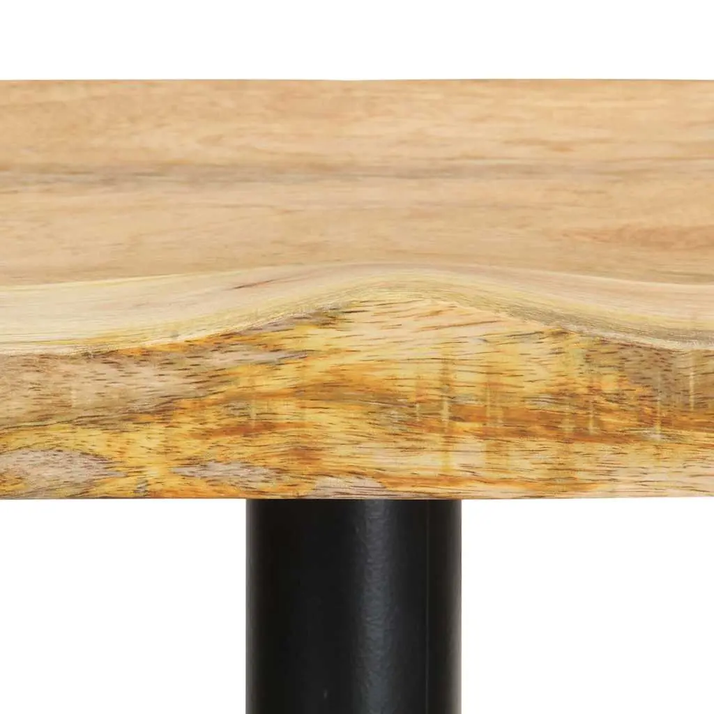 Bar Stools Brown 76 cm Solid Wood Mango Powder-Coated Iron Base Footrest