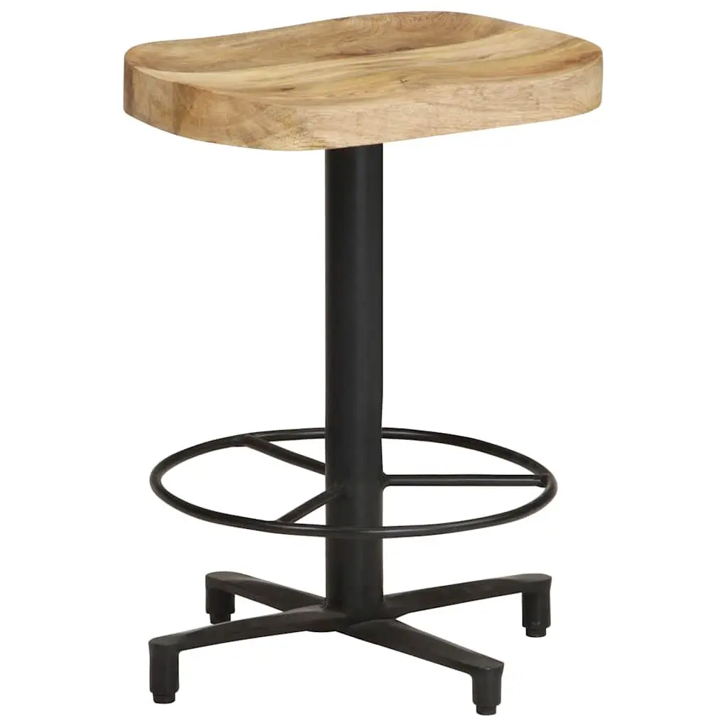 Bar Stools Brown 52 cm Solid Mango Wood Kitchen Counter Seating with Footrest