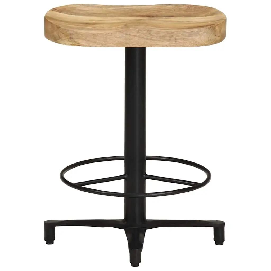 Bar Stools Brown 52 cm Solid Mango Wood Kitchen Counter Seating with Footrest