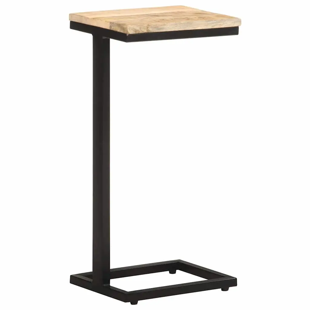Side Tables Brown 31.5 x 24.5 x 64.5 cm Mango Wood Iron Legs Accent Furniture Set 2 Piece