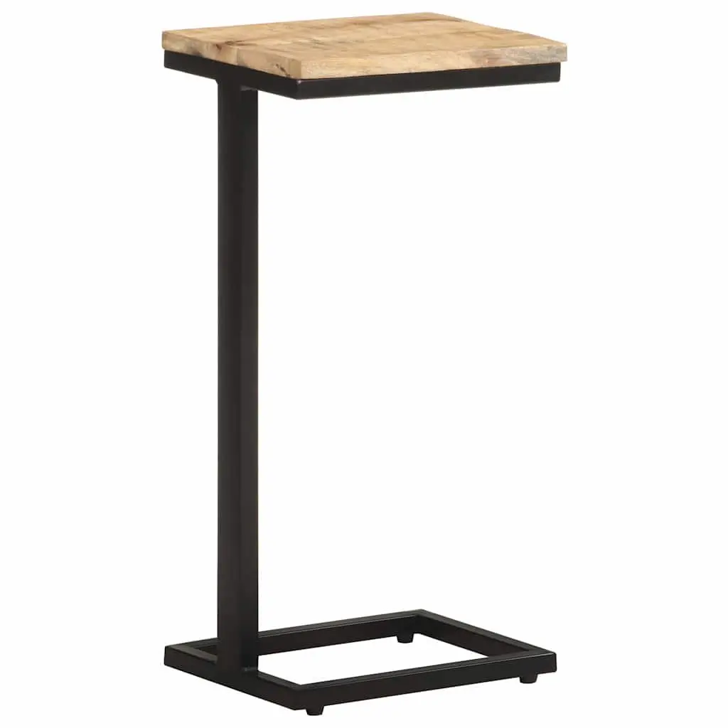 Side Tables Brown 31.5 x 24.5 x 64.5 cm Mango Wood Iron Legs Accent Furniture Set 2 Piece