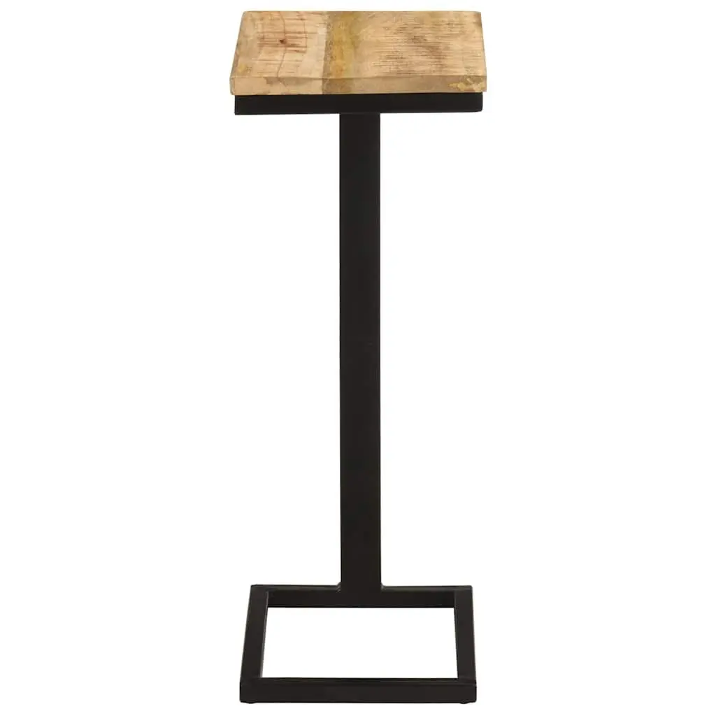 Side Tables Brown 31.5 x 24.5 x 64.5 cm Mango Wood Iron Legs Accent Furniture Set 2 Piece