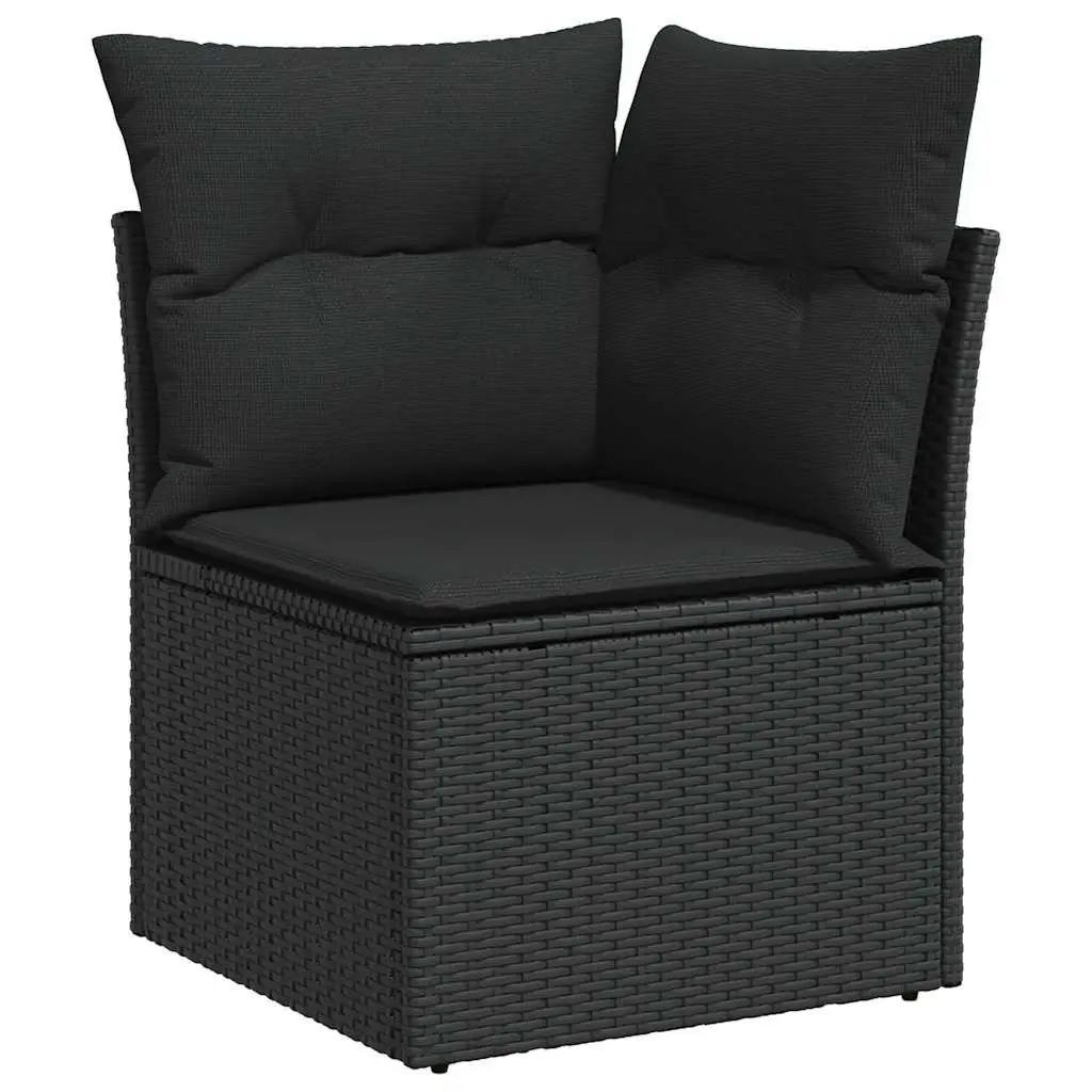 Garden Sofa Set 5 Piece Outdoor Furniture with Cushions Black Modular Patio