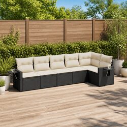 Black 6-Piece Garden Sofa Set