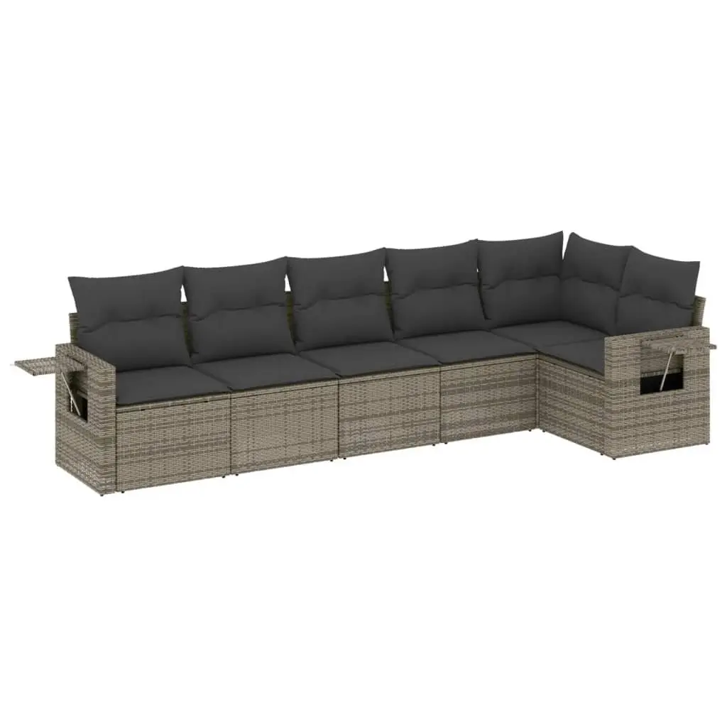 6-Piece Grey Garden Sofa Set for Relaxing Outdoors
