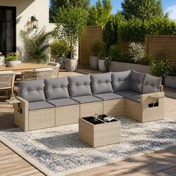 Compact and Efficient 7 Piece Garden Sofa Set