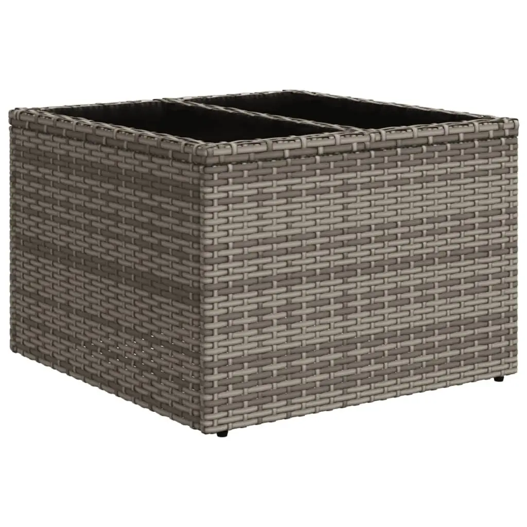 7 Piece Outdoor Garden Sofa Set Grey Poly Rattan Patio Furniture with Cushions