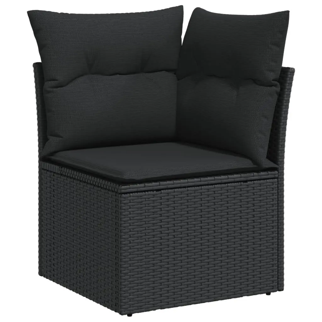 6 Piece Outdoor Sofa Set in Black Rattan