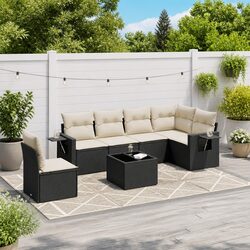 Concise 7 Piece Outdoor Sofa Set with Cushions
