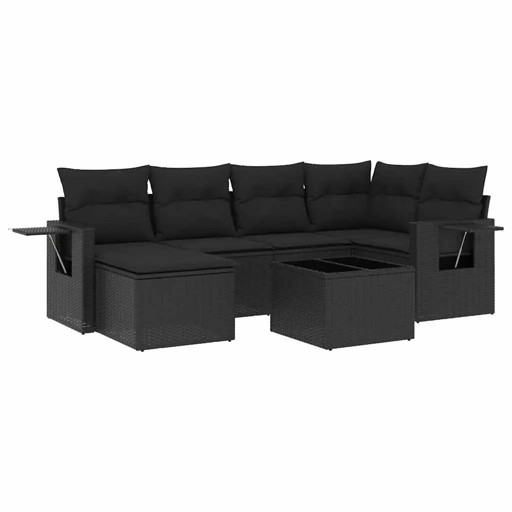 Garden Sofa Set 7 Piece Outdoor Furniture Patio Seating Black Rattan with