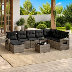 9 Piece Outdoor Sofa Set with Modular Design