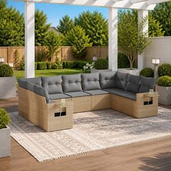 Concise and Comfortable 9 Piece Outdoor Sofa Set