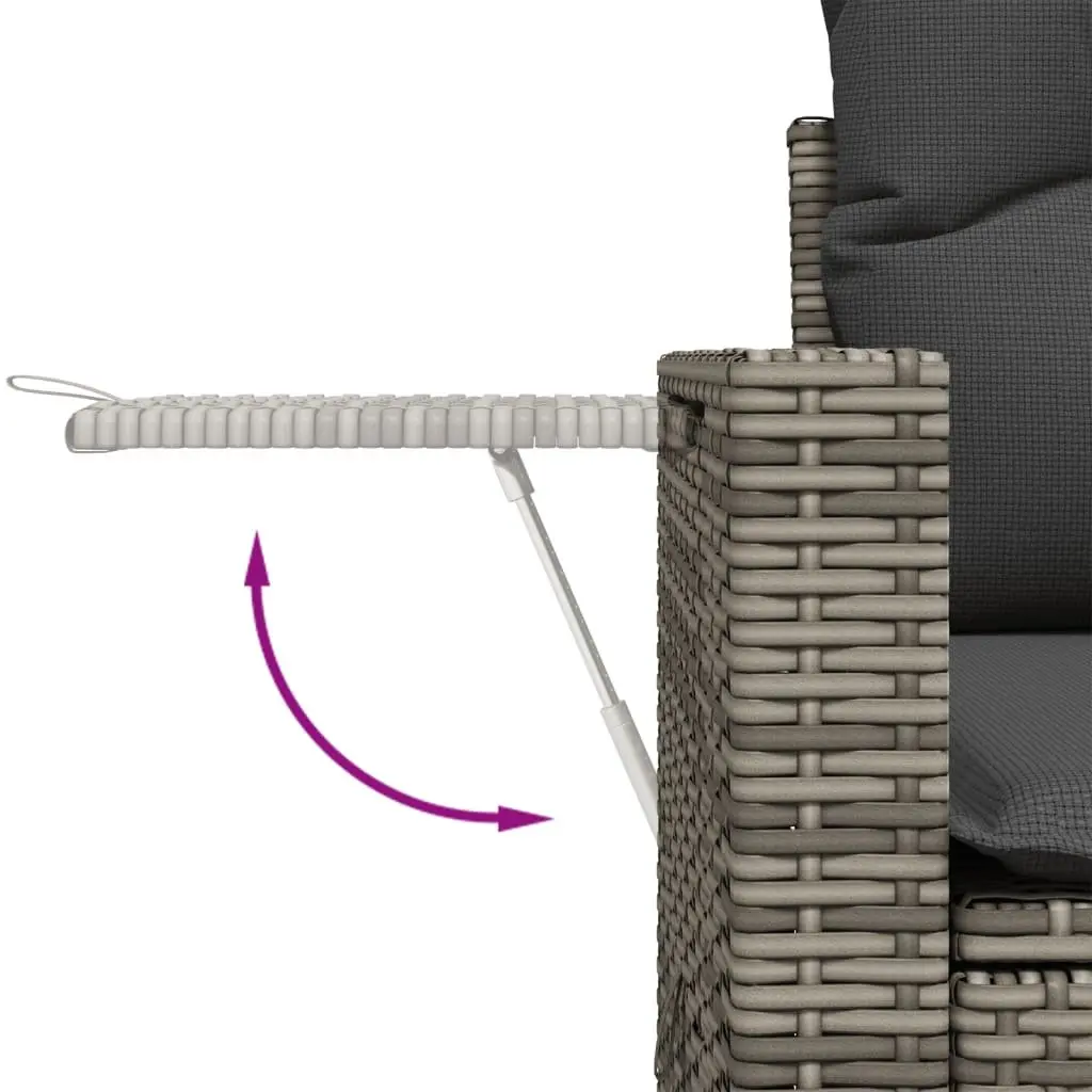 Garden Sofa Set 10 Piece Outdoor Furniture Grey Poly Rattan with Cushions