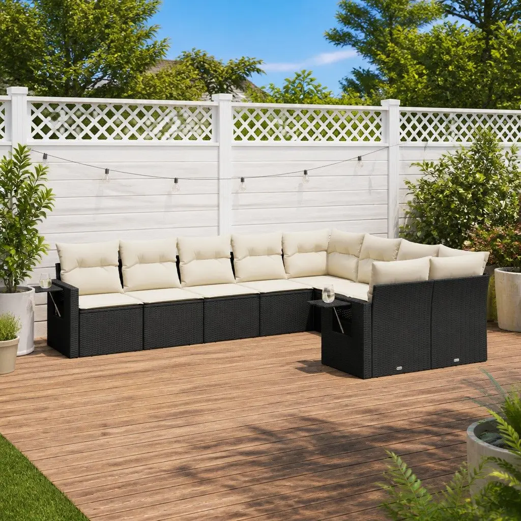 Black Garden Sofa Set 9 Pieces