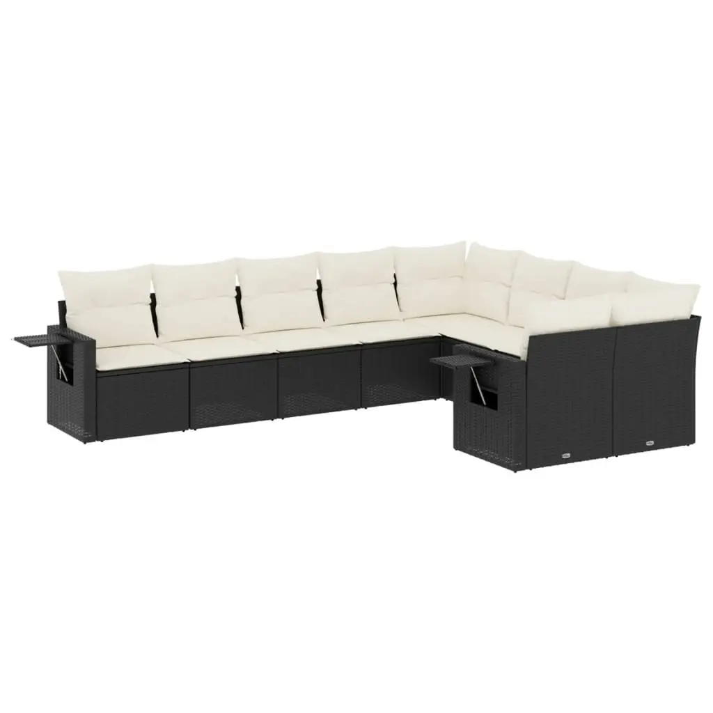 Black Garden Sofa Set 9 Pieces