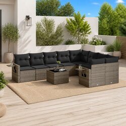 10 Piece Garden Sofa Set in Grey