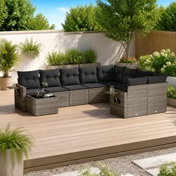 Stylish Grey 10 Piece Outdoor Sofa Set for Your Patio