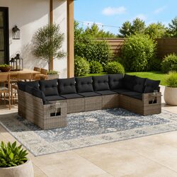 Effortless Style: 10-Piece Garden Sofa Set with Cushions