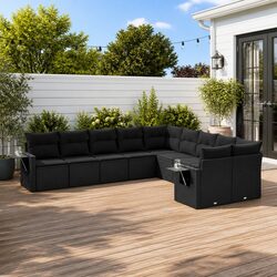Outdoor 10 Piece Sofa Set with Cushions – Compact & Stylish