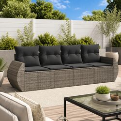 4 Piece Grey Garden Sofa Set for Outdoor Relaxation
