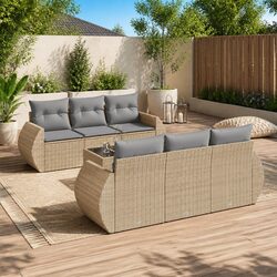 Concise and Stylish 7 Piece Outdoor Garden Sofa Set