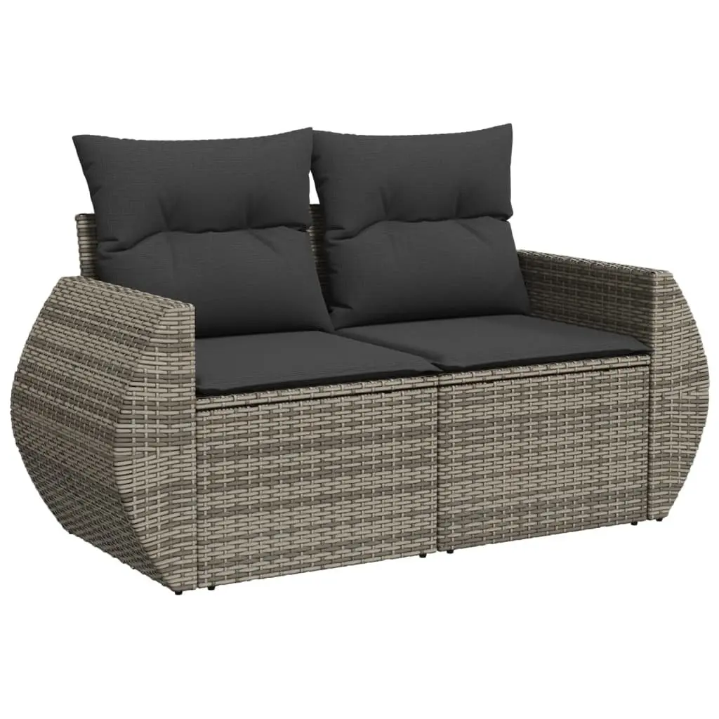 Garden Sofa Set Grey 8 Piece Poly Rattan Outdoor Furniture Patio Lounge