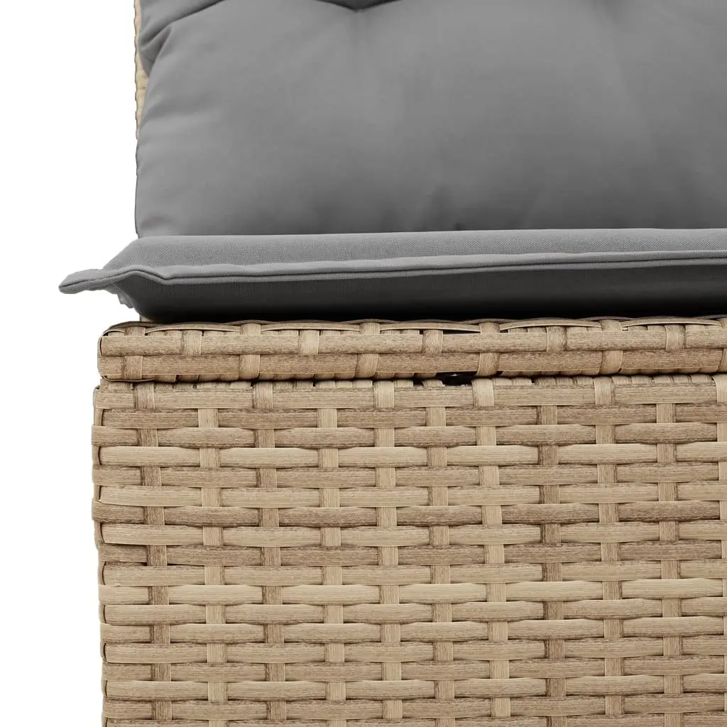Garden Sofa Set 5 Piece Outdoor Furniture Beige Poly Rattan Patio Lounge with