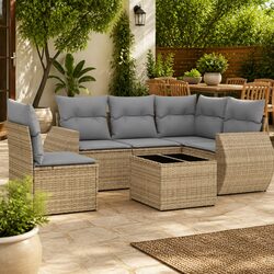Compact and Modern 6 Piece Garden Sofa Set