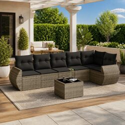 7-Piece Grey Outdoor Sofa Set for Relaxation