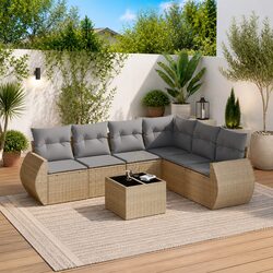 Compact 7 Piece Garden Sofa Set for Outdoor Enjoyment