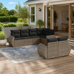Concise 7-Piece Outdoor Sectional Sofa Set Overview
