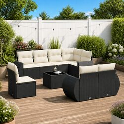 Compact 9 Piece Outdoor Sectional Sofa Set for Garden