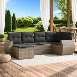 Concise Grey 6-Piece Modular Outdoor Sofa Set
