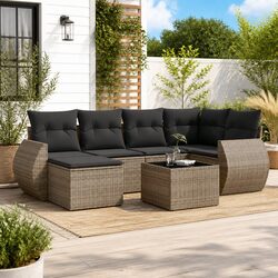 7 Piece Modular Outdoor Sectional Sofa and Table Set