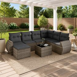 Concise 8 Piece Outdoor Sectional Sofa Set