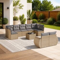 10 Piece Outdoor Sofa Set with Durable Design