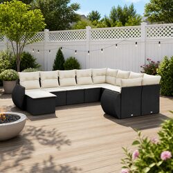 Concise and Stylish: 10-Piece Outdoor Sofa Set