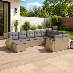 Outdoor Sectional Sofa Set 10 Piece Garden Furniture Patio Seating with
