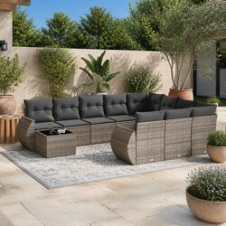 11 Piece Grey Outdoor Sectional Sofa Set for All Seasons