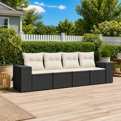 Black Outdoor Sofa Set 4 Piece for Your Garden