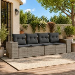 Grey 4-Piece Outdoor Sofa Set: Stylish and Durable