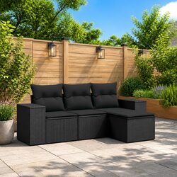 Compact and Stylish Black Outdoor Sofa Set