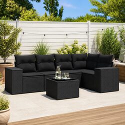 6 Piece Outdoor Sofa Set with Cushions