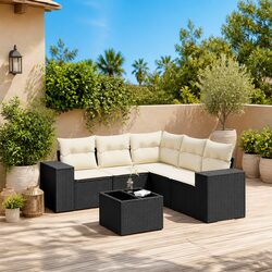 Compact 6-Piece Garden Sofa Set for Relaxation