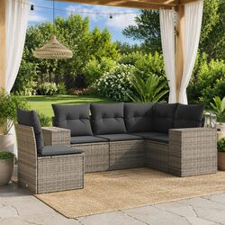 Garden Sofa Set 5 Piece Outdoor Furniture Patio Lounge with Cushions Grey