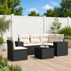 Compact and Stylish 6 Piece Garden Sofa Set with Cushions
