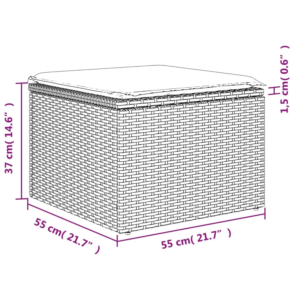 Garden Sofa Set 6 Piece Outdoor Furniture Patio Rattan Sectional Grey with