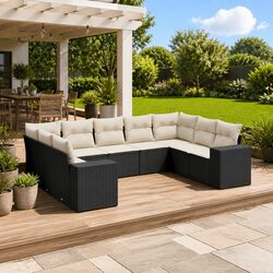 9 Piece Modular Garden Sofa Set - Effortless Outdoor Relaxation