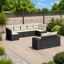 Concise and Confident: 9-Piece Garden Sofa Set